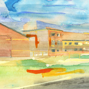 De groeten uit Hoofddorp, Gemengde techniek op MDF, ± 20 x 30 cm