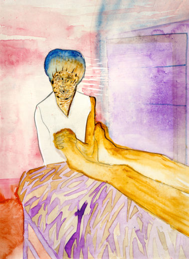 The Myth, Gemengde techniek op MDF, ± 20 x 30 cm
