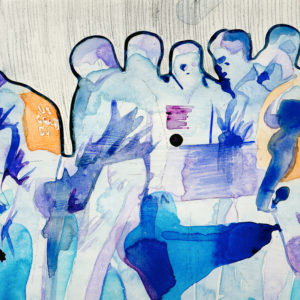 The Myth, Gemengde techniek op MDF, ± 20 x 30 cm