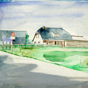 De groeten uit Hoofddorp, Gemengde techniek op MDF, ± 20 x 30 cm