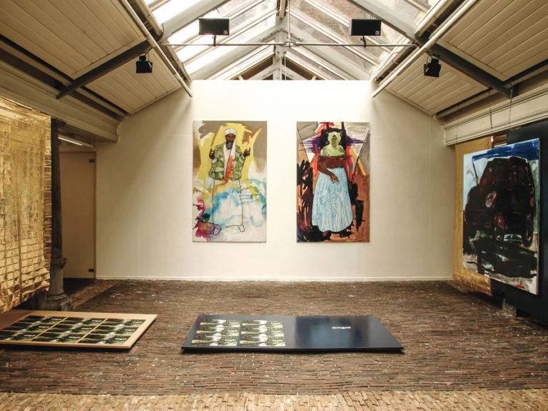 Angst, staged painting, installatie tijdens tentoonstelling De Idioot, De Vishal 2004, Haarlem