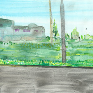 De groeten uit Hoofddorp, Gemengde techniek op MDF, ± 20 x 30 cm