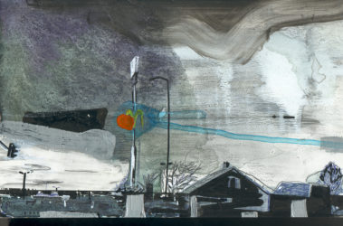 De groeten uit Hoofddorp, Gemengde techniek op MDF, ± 20 x 30 cm