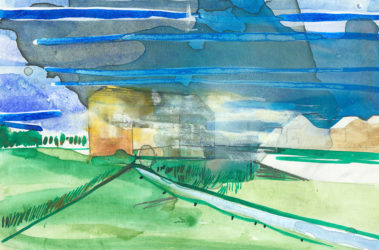 De groeten uit Hoofddorp, Gemengde techniek op MDF, ± 20 x 30 cm