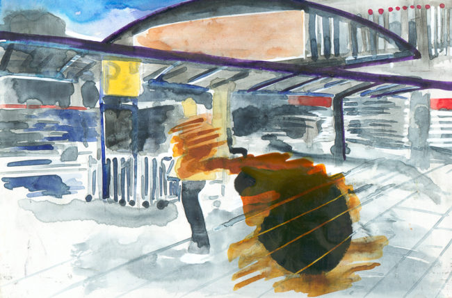 De groeten uit Hoofddorp, Gemengde techniek op MDF, ± 20 x 30 cm