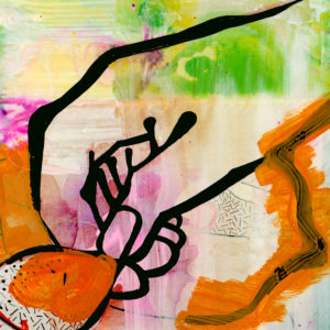 The Myth, Gemengde techniek op MDF, ± 20 x 30 cm